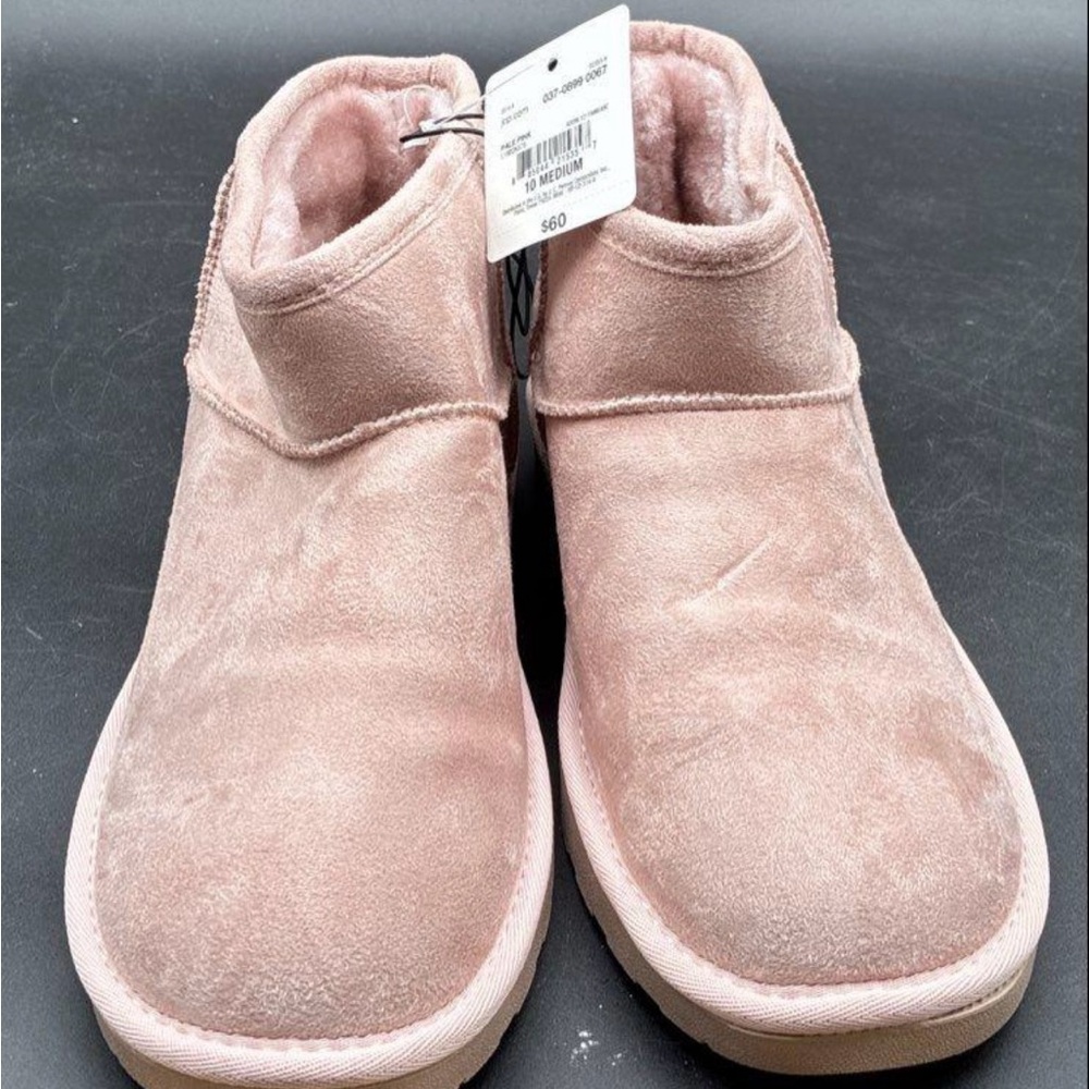 Arizona Jean Co Women's Size 10M Pale Pink Faux Fur Ankle Boots NWT